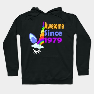 Awesome Since 1979 Funny 40th Birthday Unicorn Lover Gift Idea Hoodie